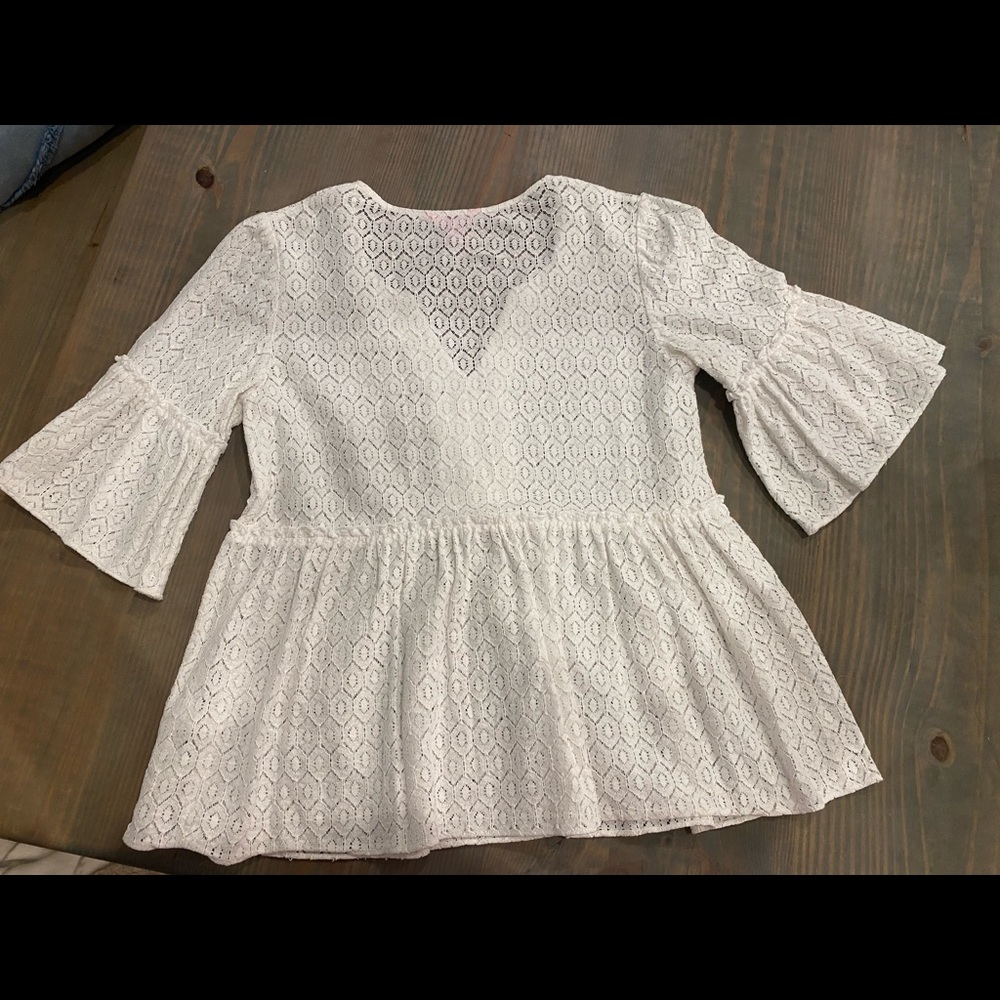 Lilly Pulitzer white peplum blouse - size S